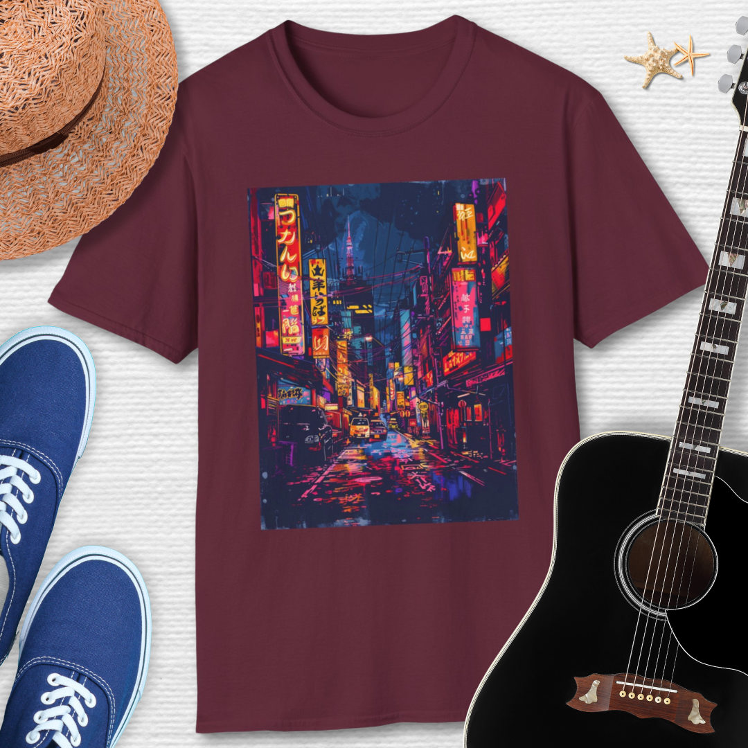 Japanese Urban Nightscape , Street Art Tee