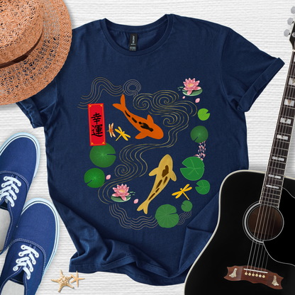 Serene Koi Fish & Good Fortune – Japanese Inspired Tee