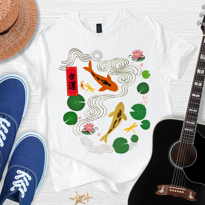 Serene Koi Fish & Good Fortune – Japanese Inspired Tee