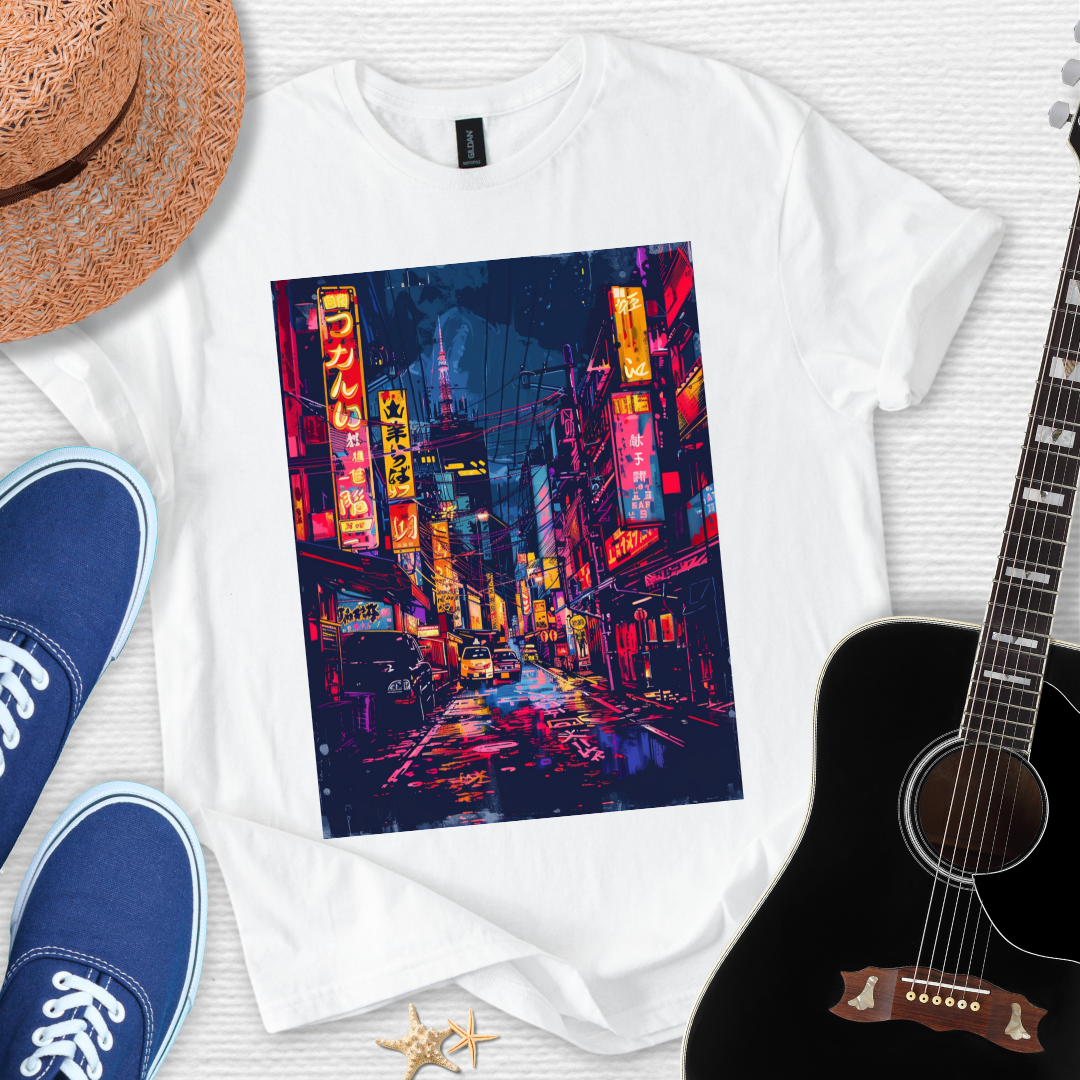 Japanese Urban Nightscape , Street Art Tee