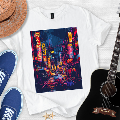 Japanese Urban Nightscape , Street Art Tee