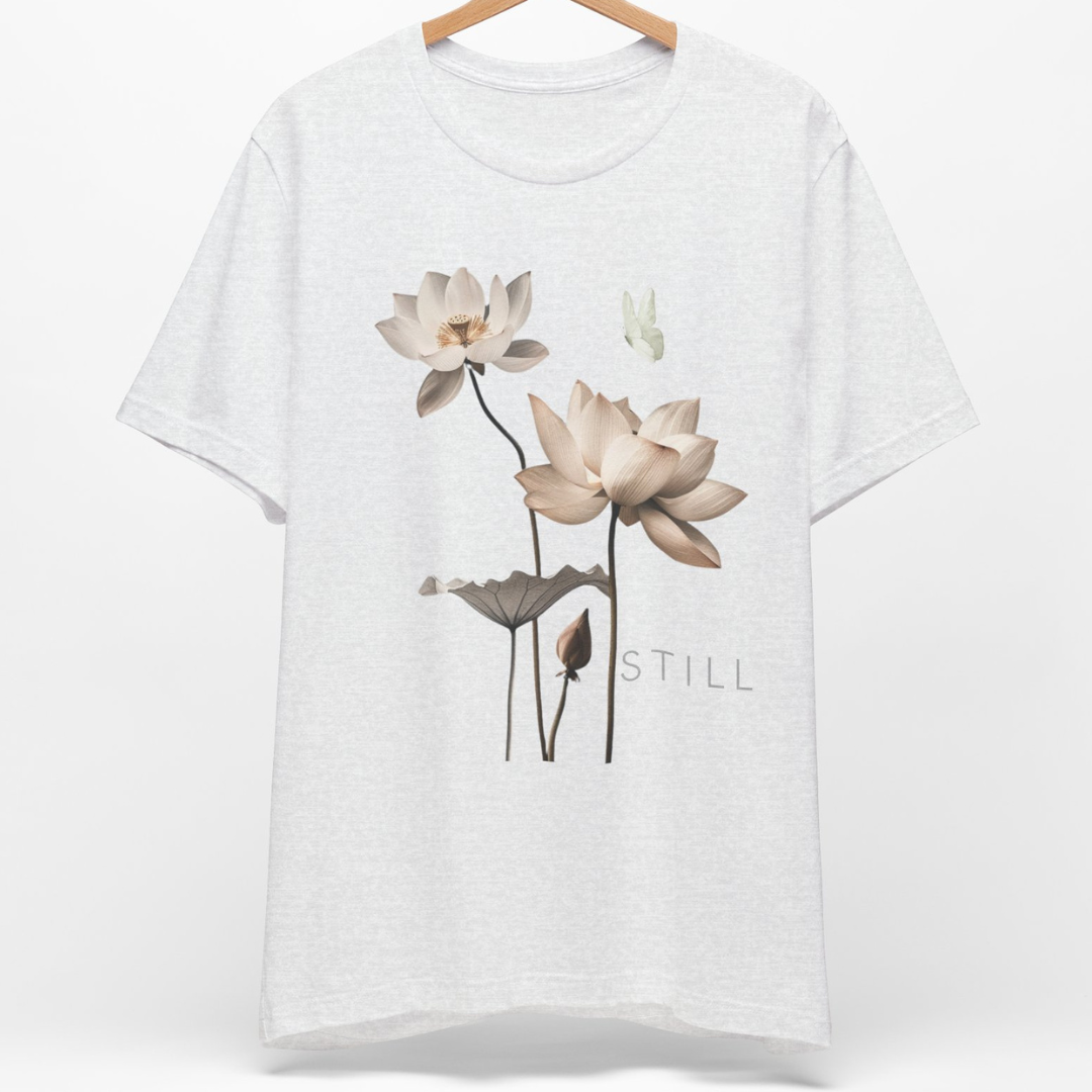 STILL — Lotus & Butterfly Minimalist Zen T-Shirt