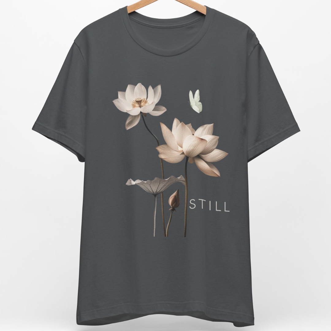 STILL — Lotus & Butterfly Minimalist Zen T-Shirt