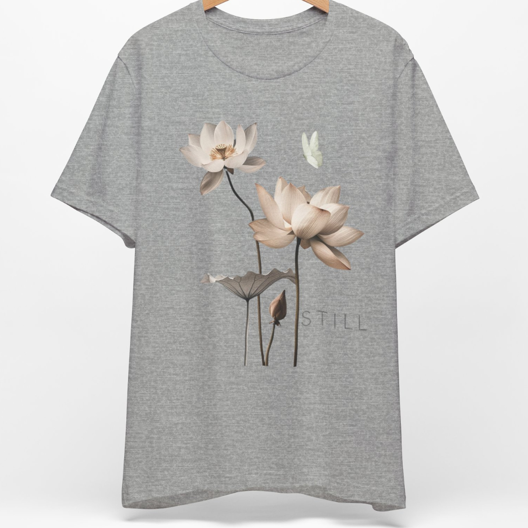 STILL — Lotus & Butterfly Minimalist Zen T-Shirt