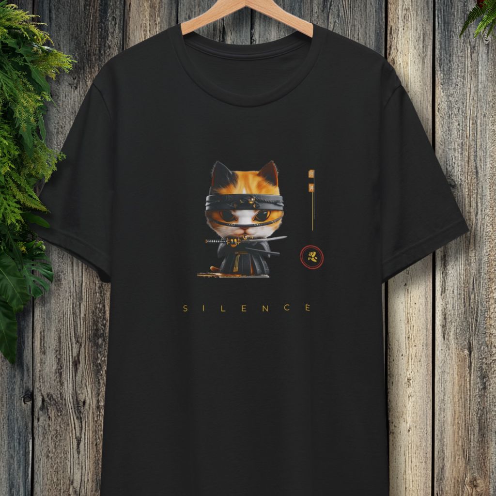 Ninja Cat Minimalist Aesthetic Tee
