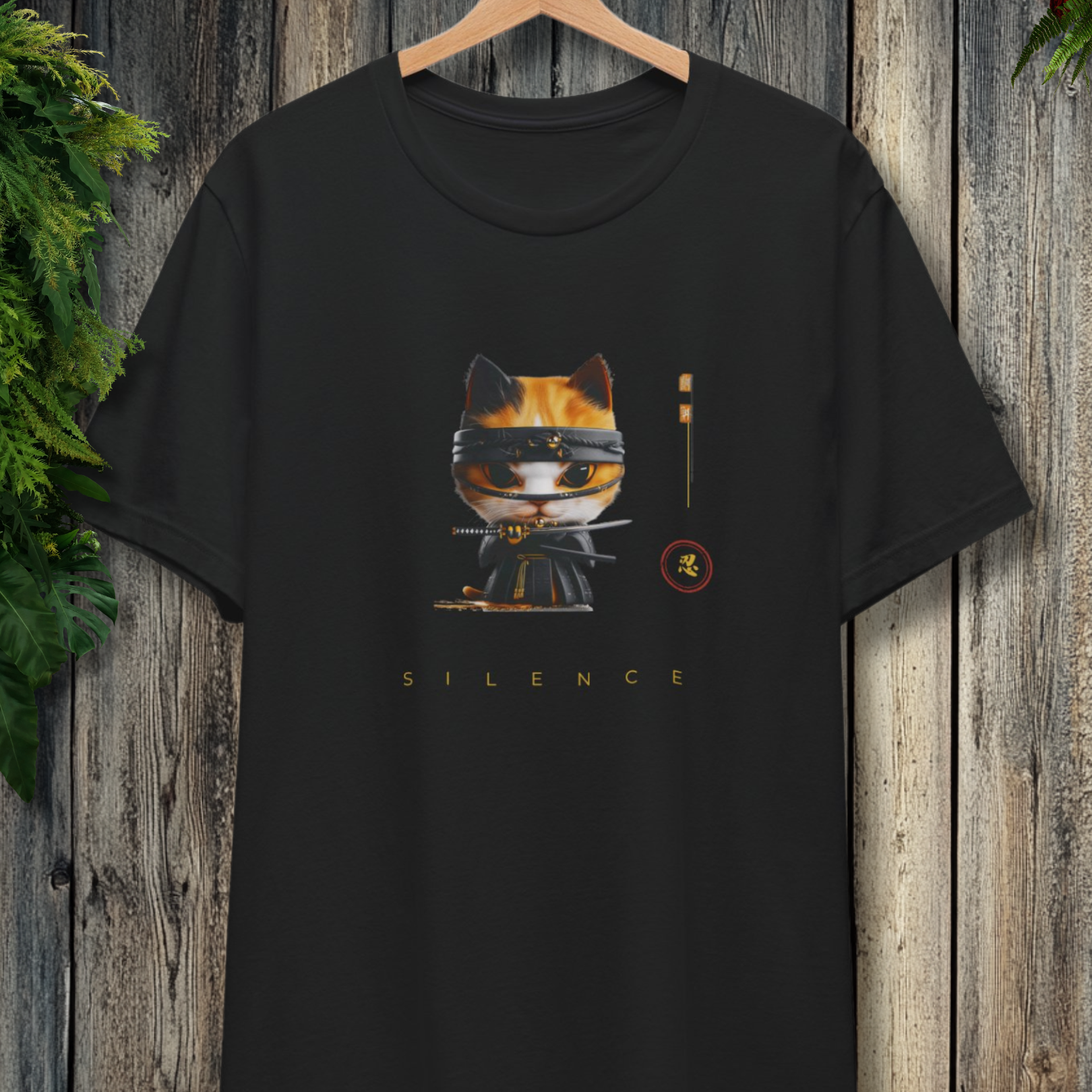 Ninja Cat Minimalist Aesthetic Tee