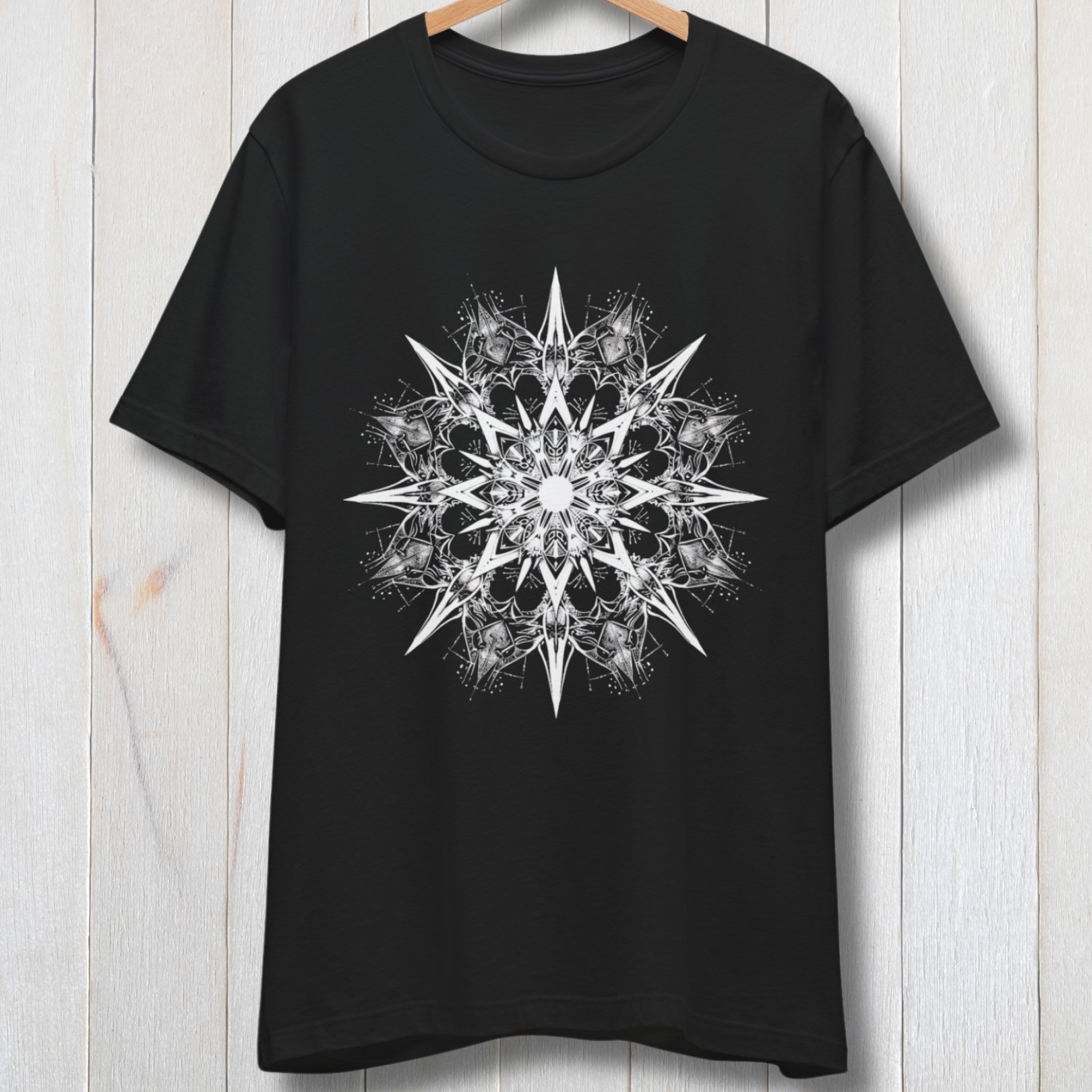 Intricate White Mandala Tee