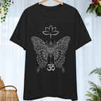 Mandala Butterfly Om Symbol T-Shirt | Lotus Meditation Tee