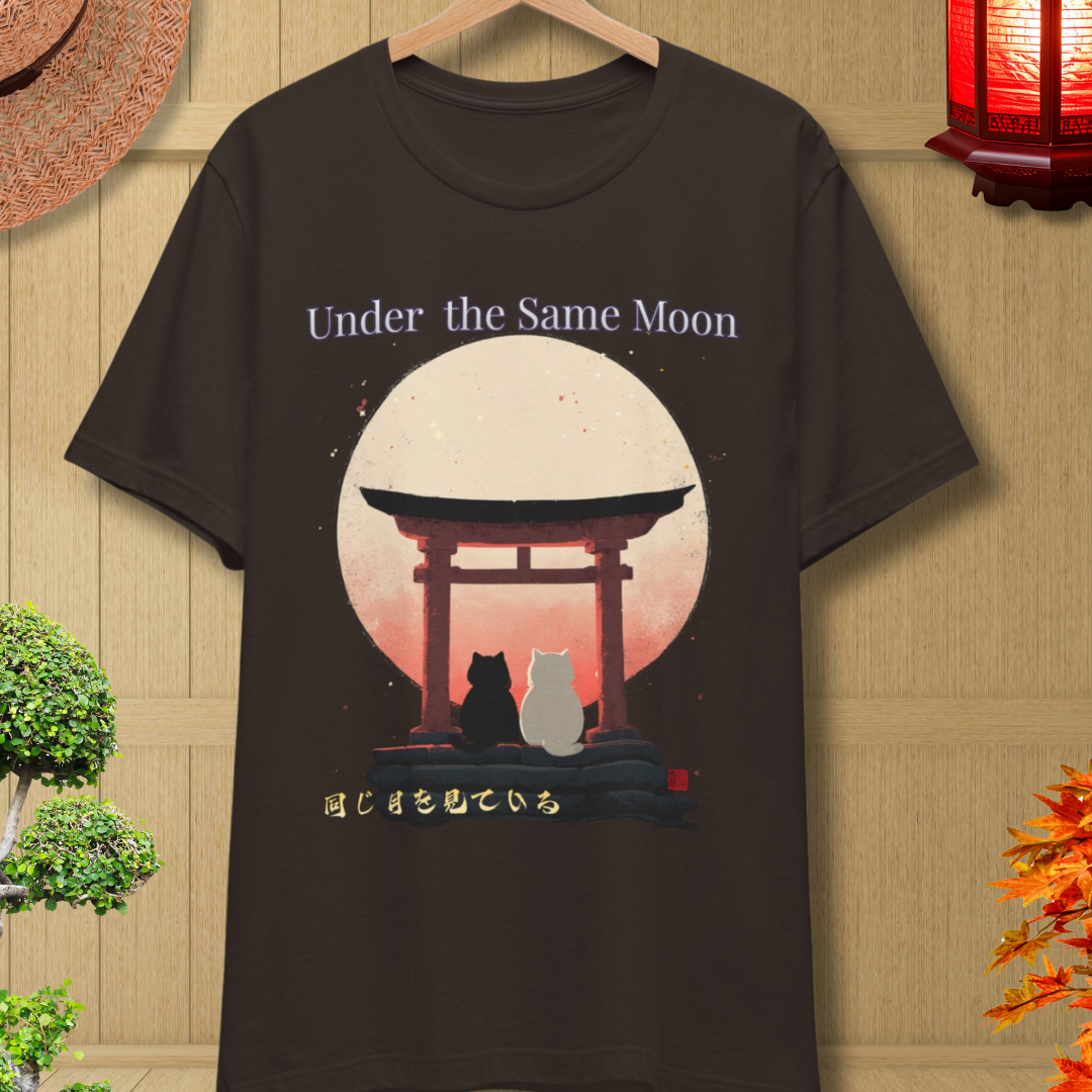 Under the Same Moon — Japanese Cat T-Shirt