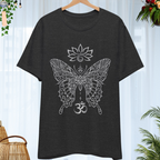 Mandala Butterfly Om Symbol T-Shirt | Lotus Meditation Tee