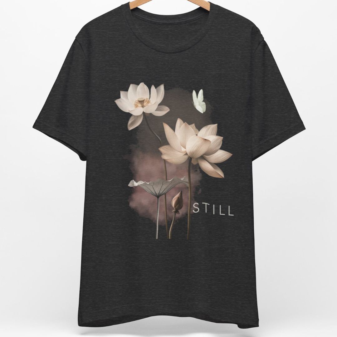 STILL — Lotus & Butterfly Minimalist Zen T-Shirt