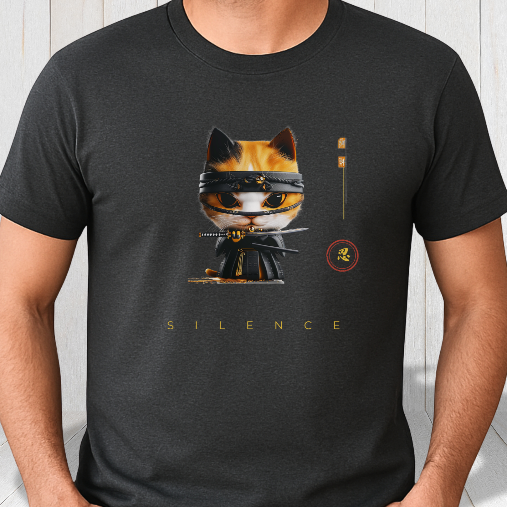 Ninja Cat Minimalist Aesthetic Tee