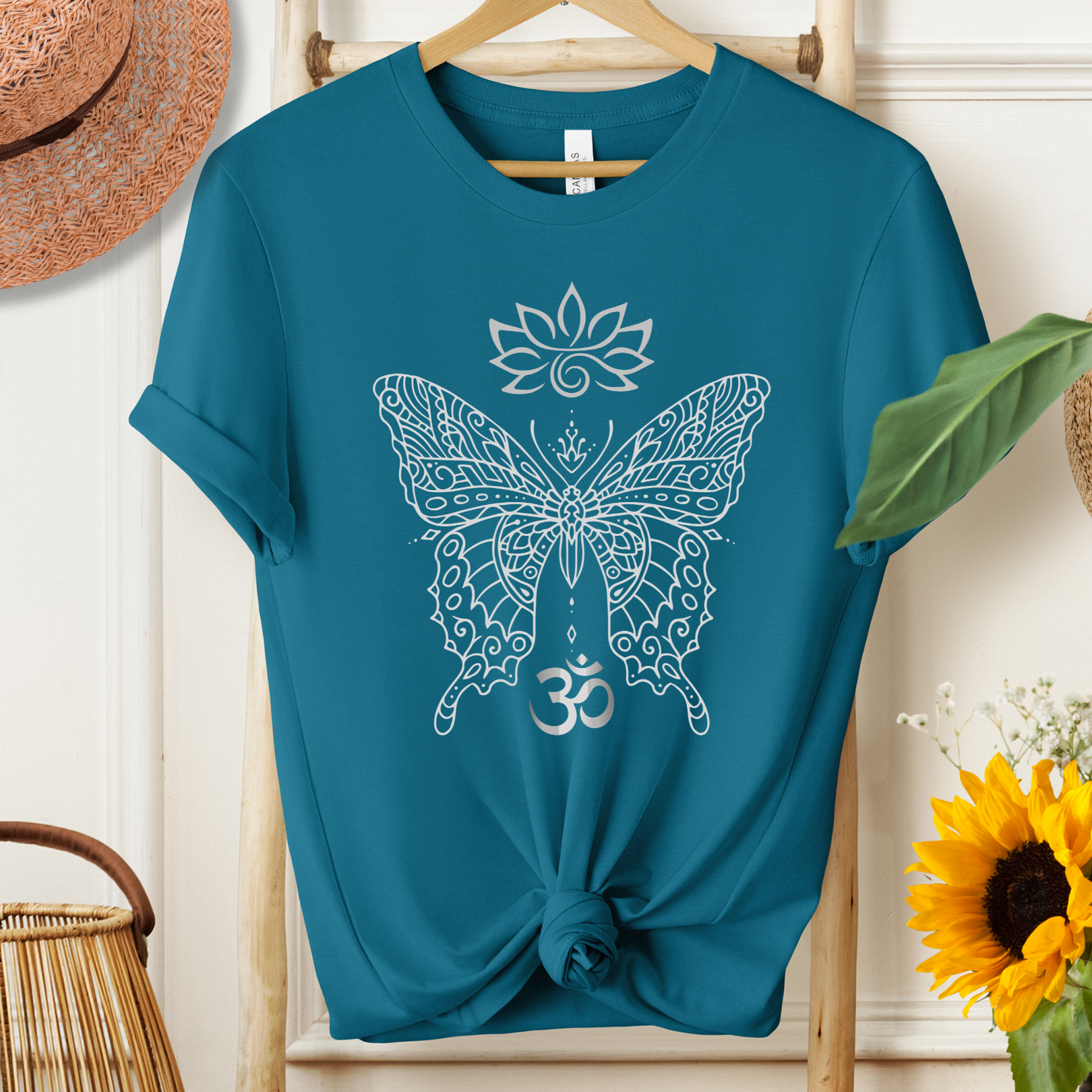 Butterfly Lotus OM Tee — Yoga Lotus Tee