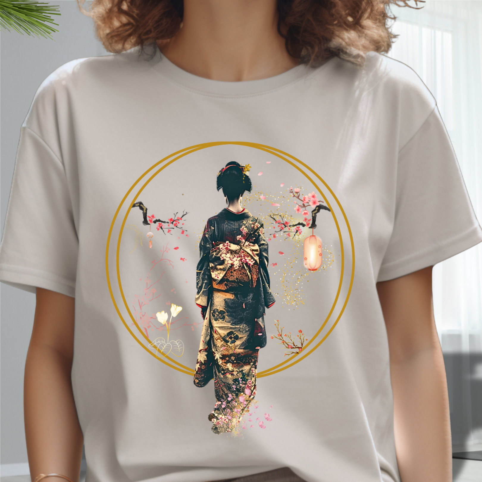Geisha Silhouette Tee | Midnight Sakura Geisha