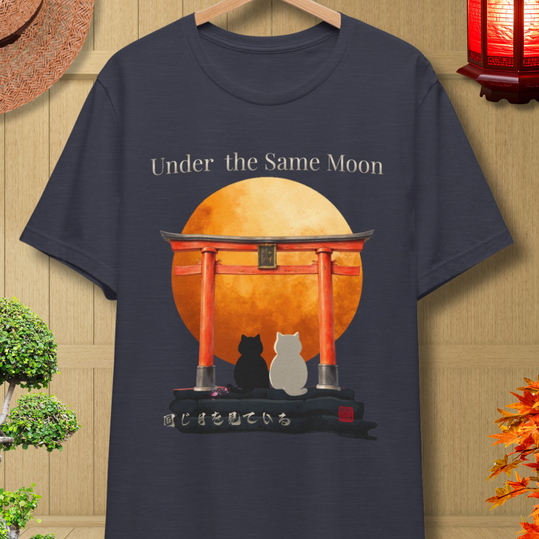 Under the Same Moon — Japanese Cat T-Shirt
