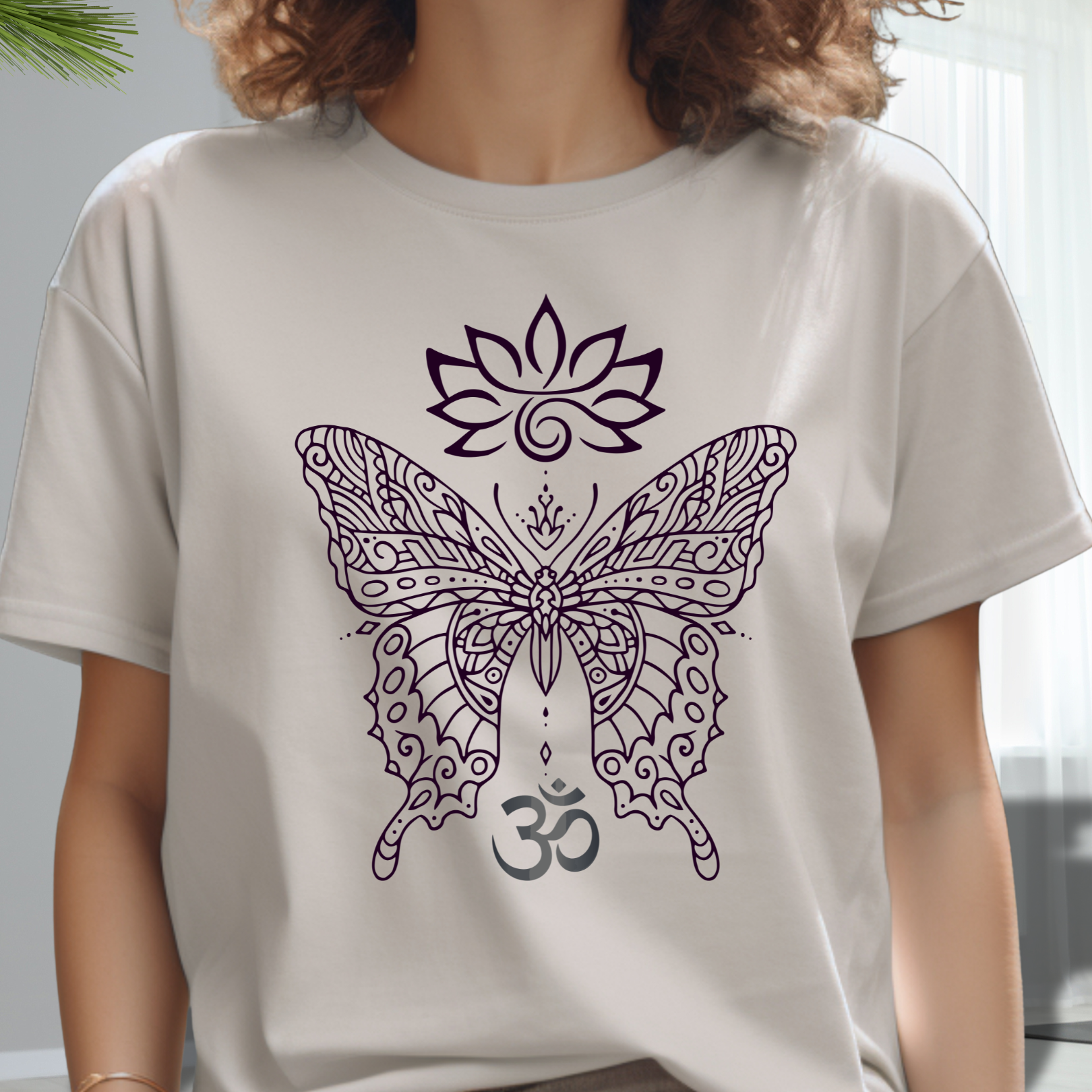 Butterfly Lotus OM Tee — Yoga Lotus Tee