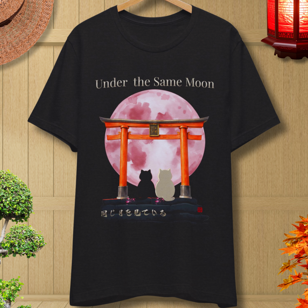 Under the Same Moon — Japanese Cat T-Shirt