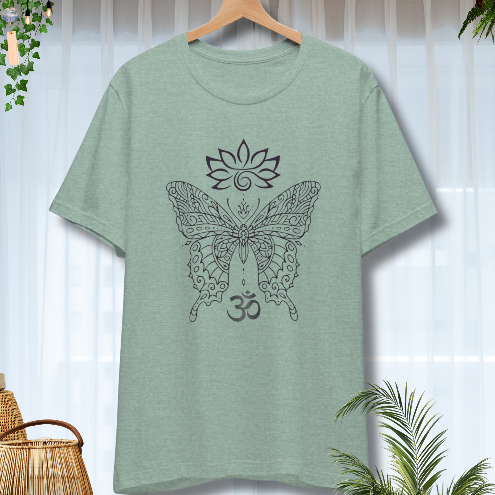 Butterfly Lotus OM Tee — Yoga Lotus Tee