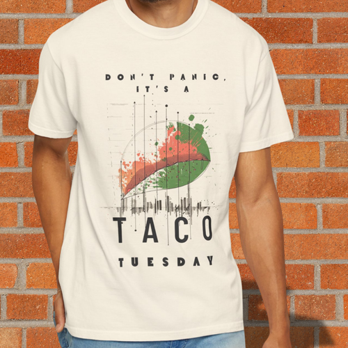 Don't Panic It's A Taco Tuesday Tee | Taco graphic, retro soundwave