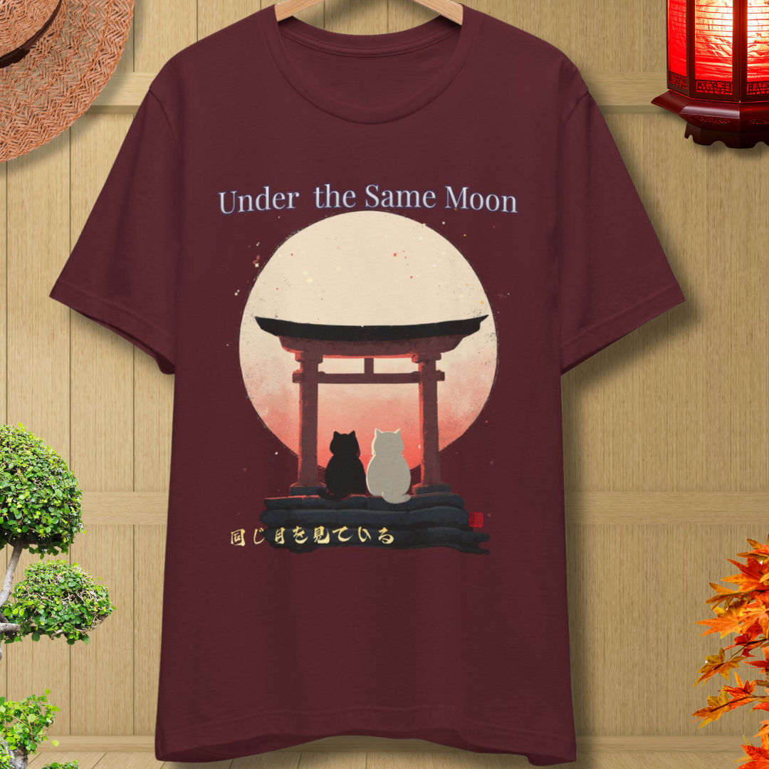 Under the Same Moon — Japanese Cat T-Shirt