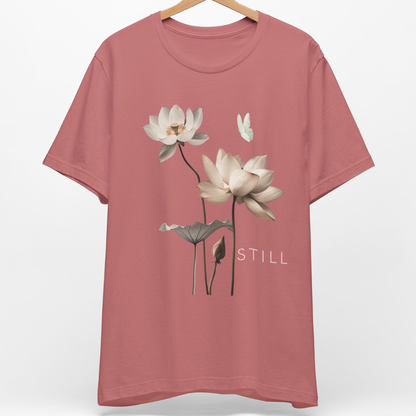 STILL — Lotus & Butterfly Minimalist Zen T-Shirt