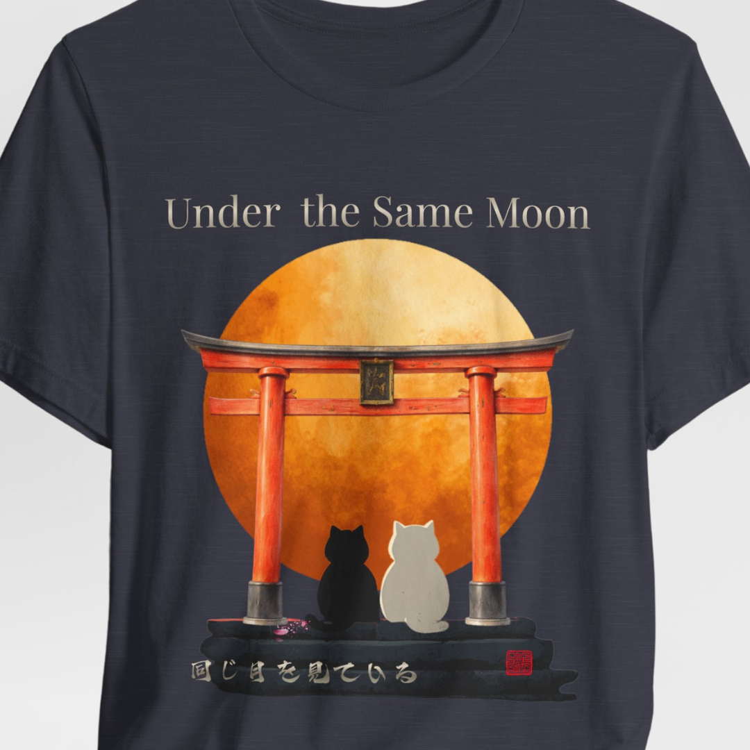 Under the Same Moon — Japanese Cat T-Shirt