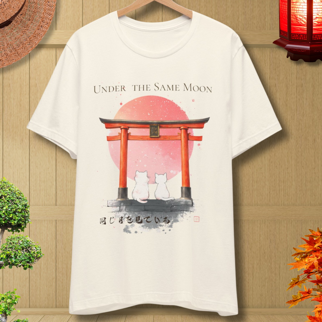 Under the Same Moon — Japanese Cat T-Shirt