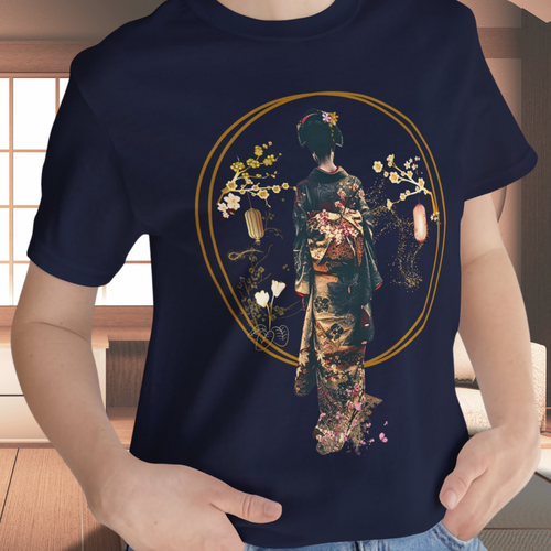 Geisha Silhouette Tee | Midnight Sakura Geisha