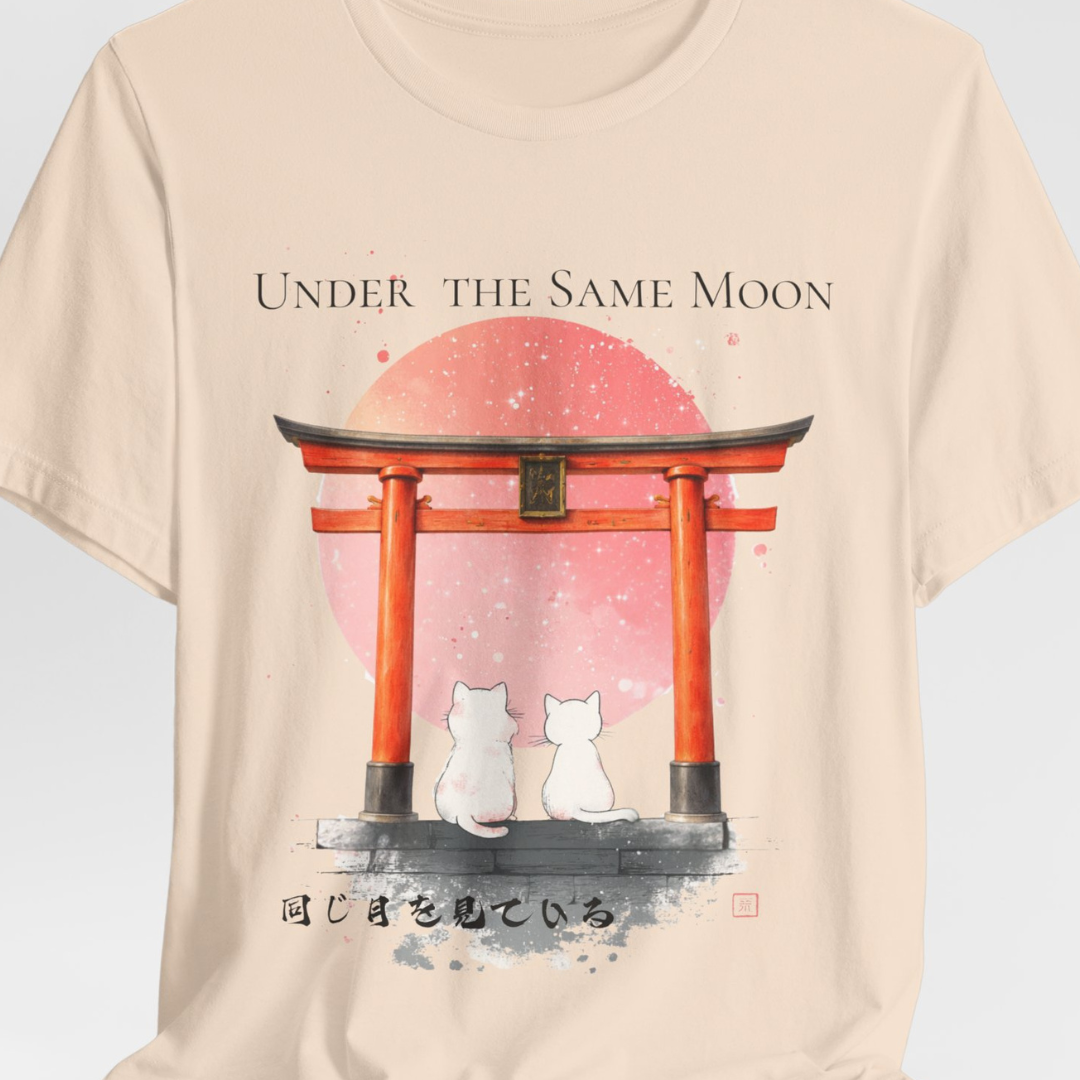Under the Same Moon — Japanese Cat T-Shirt