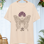 Mandala Butterfly Om Symbol T-Shirt | Lotus Meditation Tee