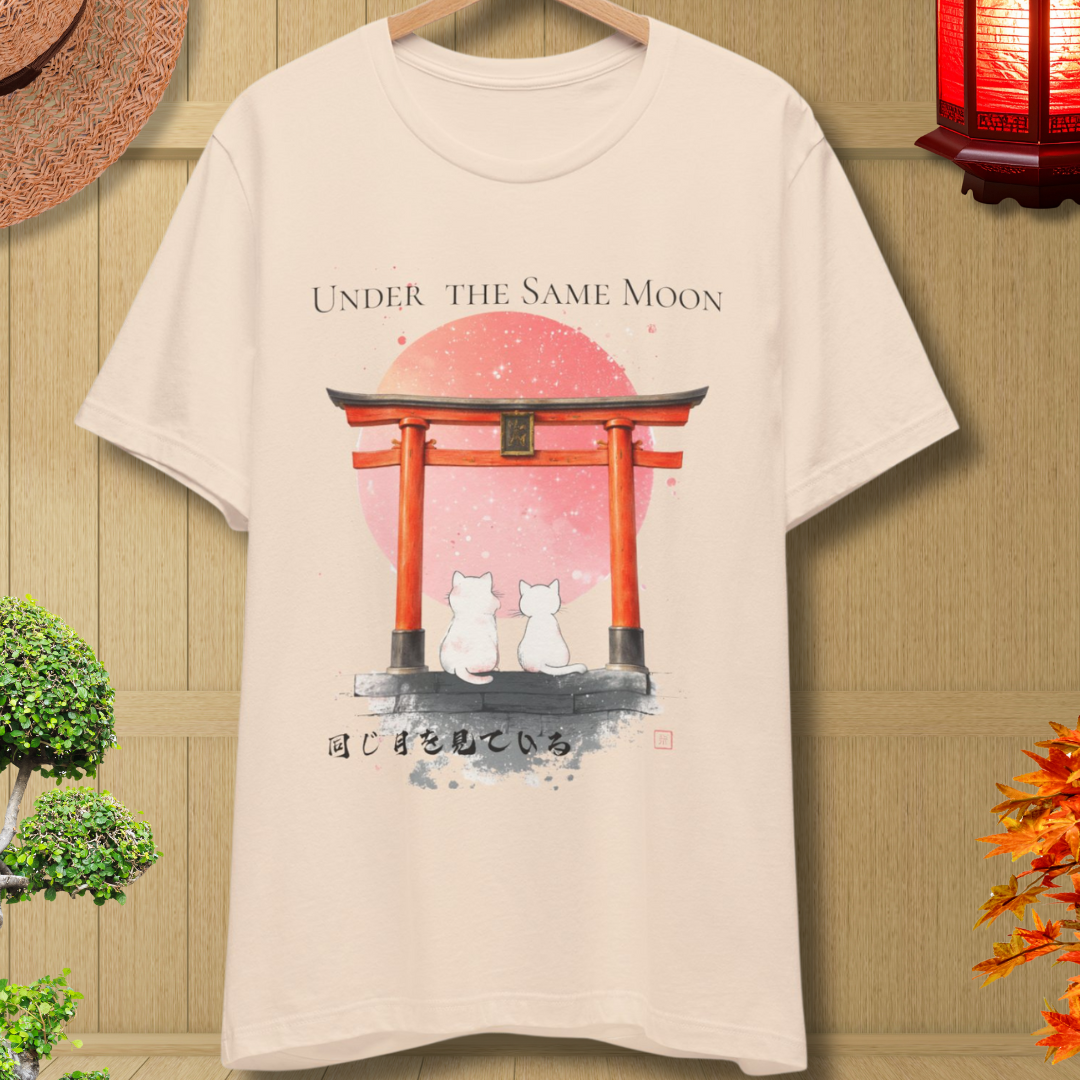 Under the Same Moon — Japanese Cat T-Shirt