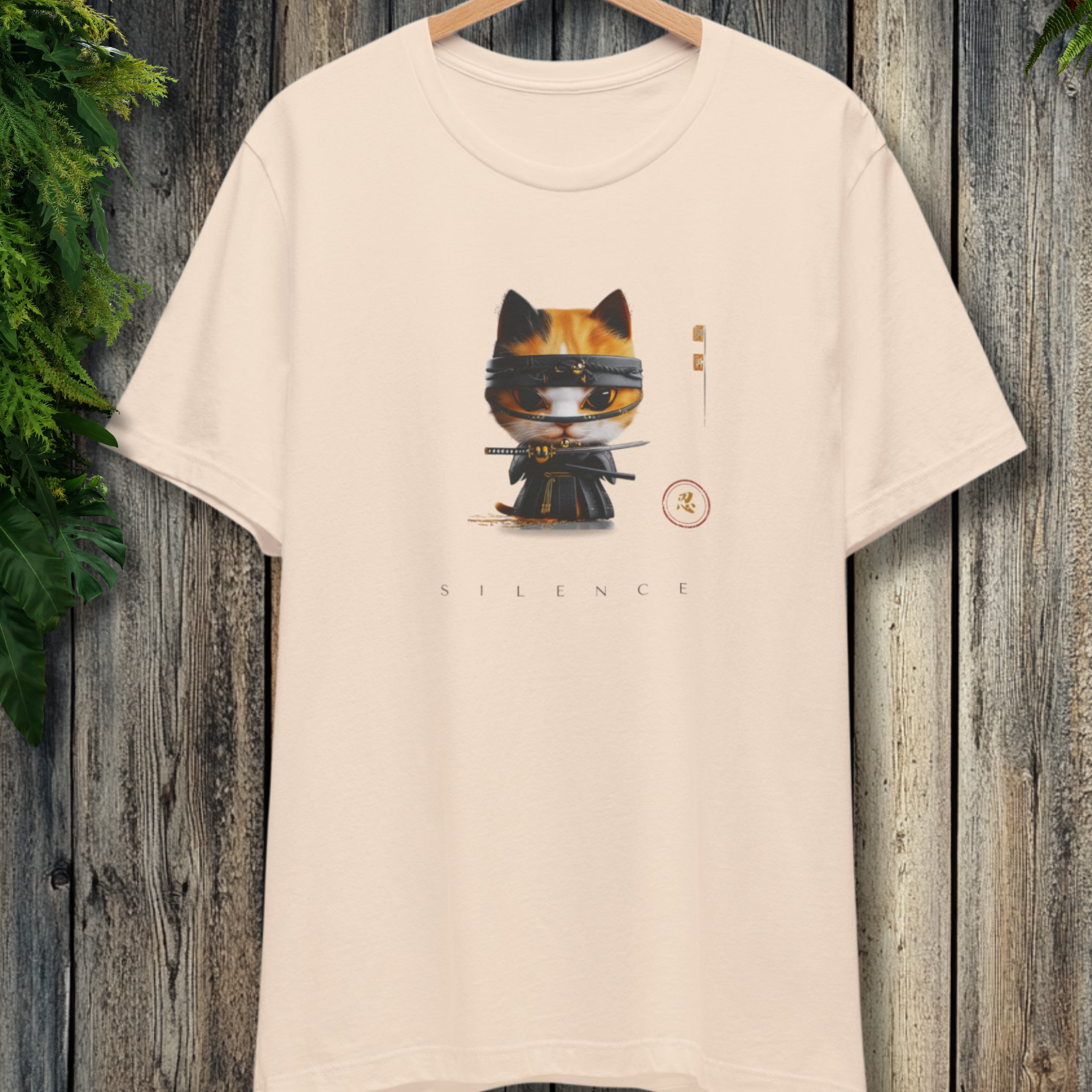 Ninja Cat Minimalist Aesthetic Tee