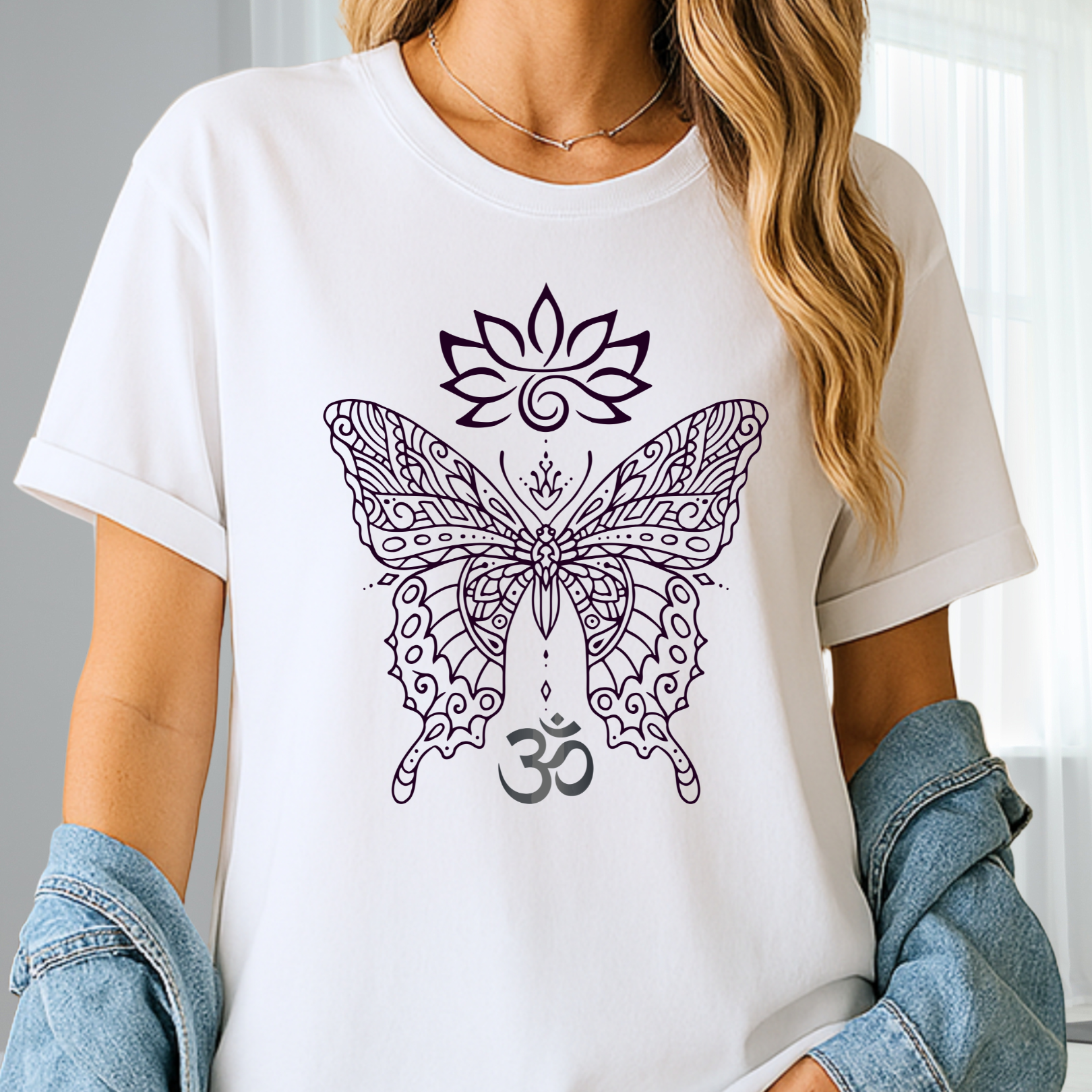Butterfly Lotus OM Tee — Yoga Lotus Tee