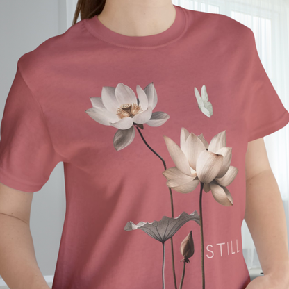 STILL — Lotus & Butterfly Minimalist Zen T-Shirt